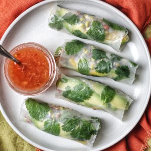 MANGO AVOCADO RICE PAPER ROLLS
