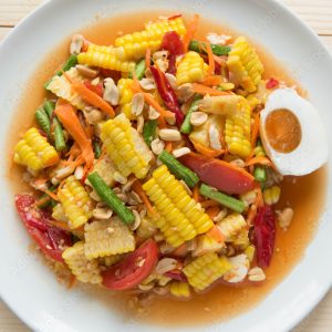 SWEETCORN PRAWN SALTED EGG SALAD